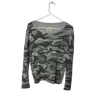 Camo Long Sleeve Top By Chaser - XS - Cotton Blend - Womens Casual Wear